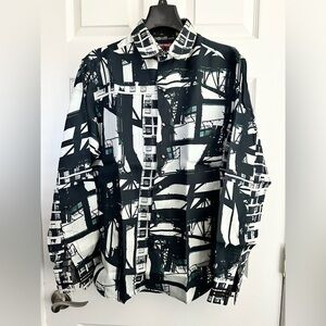 Robert Graham *LIMITED EDITION* Button Down - Black and White - Small 151/773